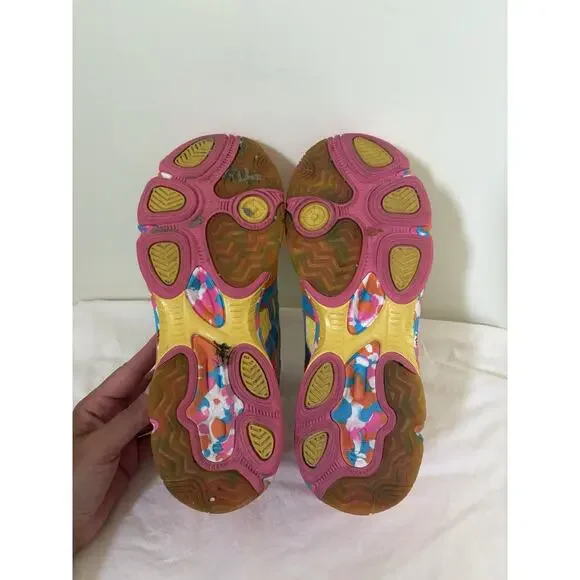 Asics Womens Size 9 Gel Flashpoint Running Shoes Orange Pink Blue Lace Up - Picture 6 of 7